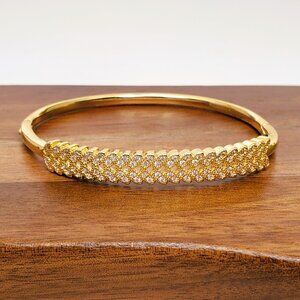 14K Gold 7" Womens 2ct Diamond Bangle Bracelet Ladies New 14 K Silver Jewelry